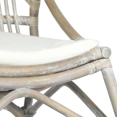 vidaXL szürke vászon és rattan szék