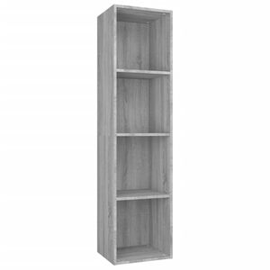 vidaXL sz&uuml;rke sonoma sz&iacute;nű szerelt fa k&ouml;nyv-/TV-szekr&eacute;ny 36x30x143 cm
