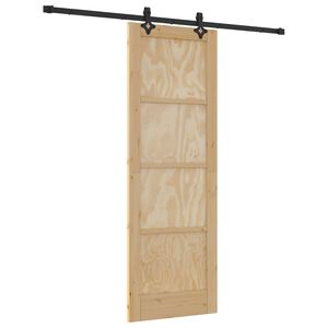 vidaXL Cs&uacute;sz&oacute; ajt&oacute; Term&eacute;szetes &eacute;s Fekete 73,5 x 211 cm T&ouml;m&ouml;r Fenyőfa