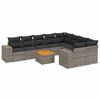 vidaXL 10 r&eacute;szes sz&uuml;rke polyrattan kerti &uuml;lőgarnit&uacute;ra p&aacute;rn&aacute;kkal