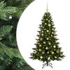 vidaXL Műkar&aacute;csonyfa g&ouml;mbbel 120 cm 150 LED Meleg feh&eacute;r PVC &eacute;s f&eacute;m