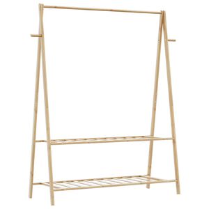 vidaXL bambusz ruha&aacute;llv&aacute;ny polcokkal 132 x 45,5 x 150,5 cm