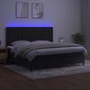 vidaXL fekete b&aacute;rsony rug&oacute;s &eacute;s LED-es &aacute;gy matraccal 200x200 cm
