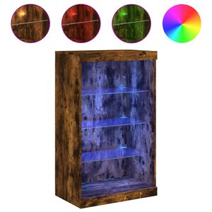 vidaXL f&uuml;st&ouml;s t&ouml;lgy sz&iacute;nű t&aacute;lal&oacute;szekr&eacute;ny LED-ekkel 60,5 x 37 x 100 cm