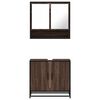 vidaXL 2 r&eacute;szes barna t&ouml;lgy sz&iacute;nű szerelt fa f&uuml;rdőszobai b&uacute;torszett