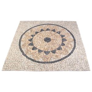 vidaXL Mozaik Csempe Napraforg&oacute; Minta Soksz&iacute;nű 120 x 120 cm M&aacute;rv&aacute;ny