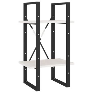 vidaXL kétszintes fehér tömör fenyőfa könyvszekrény 40 x 30 x 70 cm