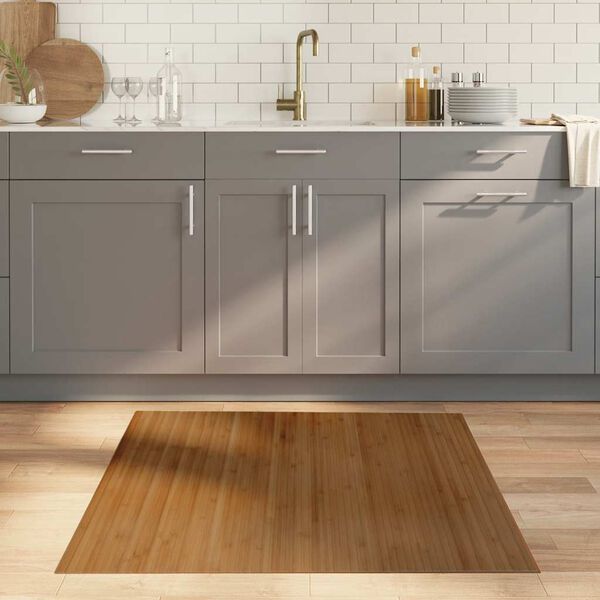 vidaXL n&eacute;gysz&ouml;gletű barna bambusz szőnyeg 100 x 100 cm