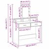 vidaXL Öltözködőasztal tükör lámpákkal Barna 100 x 41 x 140 cm Faanyag