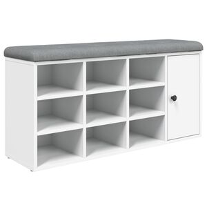 vidaXL feh&eacute;r szerelt fa cipőt&aacute;rol&oacute; pad 102 x 32 x 50 cm