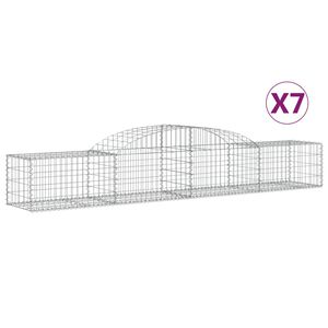 vidaXL 7 db &iacute;ves horganyzott vas gabion kos&aacute;r 300x50x40/60 cm