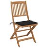vidaXL 8 db összecsukható tömör akácfa kerti szék párnákkal
