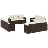 vidaXL 12 r&eacute;szes barna polyrattan kerti &uuml;lőgarnit&uacute;ra p&aacute;rn&aacute;kkal