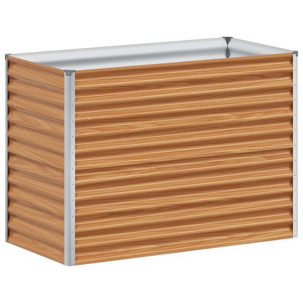 vidaXL Kerti magas&aacute;gy&aacute;s Vil&aacute;gos Barna 98 x 50 x 68 cm Horganyzott ac&eacute;l