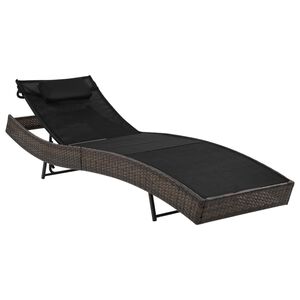 vidaXL barna polyrattan napoz&oacute;&aacute;gy p&aacute;rn&aacute;val
