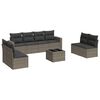 vidaXL 9 r&eacute;szes sz&uuml;rke polyrattan kerti &uuml;lőgarnit&uacute;ra p&aacute;rn&aacute;kkal