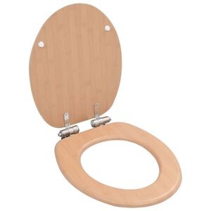 vidaXL bambuszmint&aacute;s MDF WC-&uuml;lőke l&aacute;gyan csuk&oacute;d&oacute; fed&eacute;llel