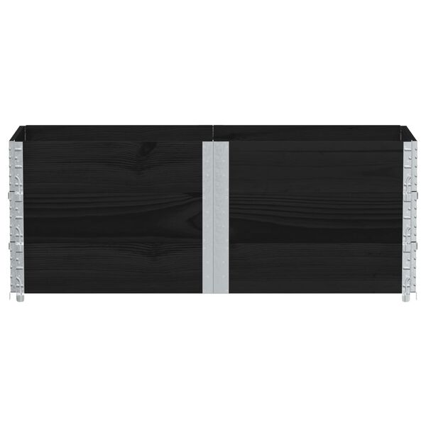 vidaXL 3 db fekete t&ouml;m&ouml;r fenyőfa raklapmagas&iacute;t&oacute; 150 x 50 cm