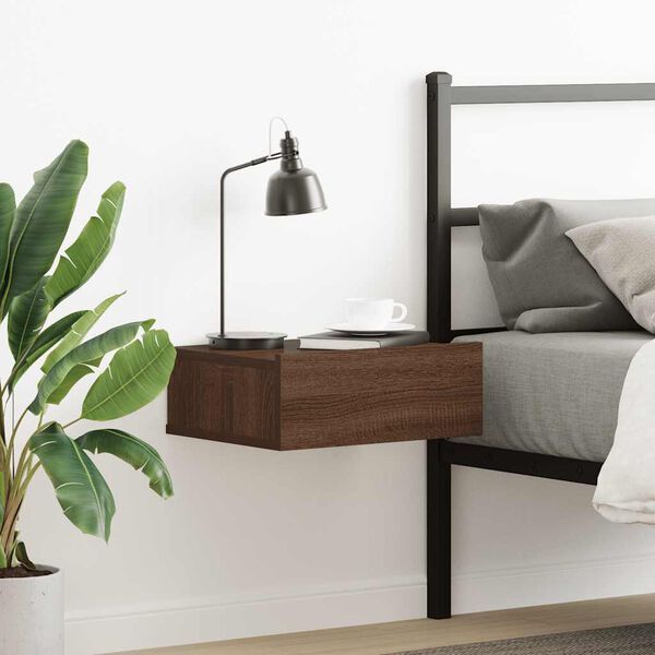 vidaXL barna t&ouml;lgy sz&iacute;nű fa fali &eacute;jjeliszekr&eacute;ny 40 x 30 x 15 cm