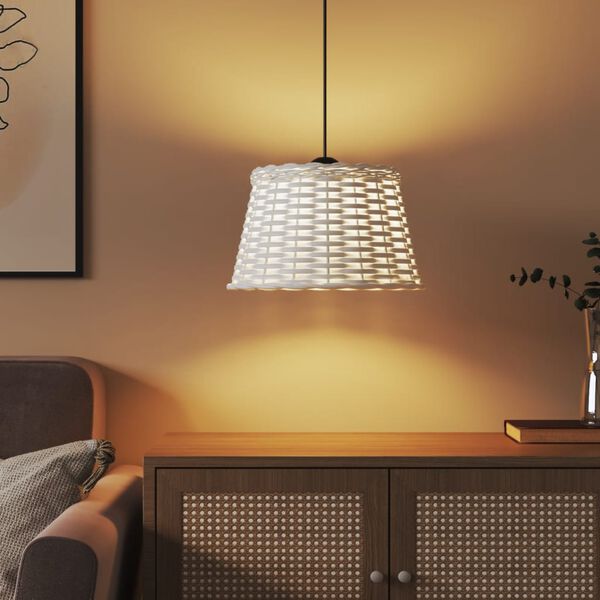 vidaXL feh&eacute;r fonott mennyezeti l&aacute;mpaernyő &Oslash;38 x 23 cm