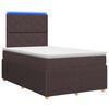 vidaXL LED Boxspring &Aacute;gy Mattal S&ouml;t&eacute;t Barna 120 x 190 cm Sz&ouml;vet