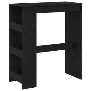 vidaXL fekete t&ouml;lgyfa b&aacute;rasztal &aacute;llv&aacute;nyokkal 90 x 40 x 103,5 cm