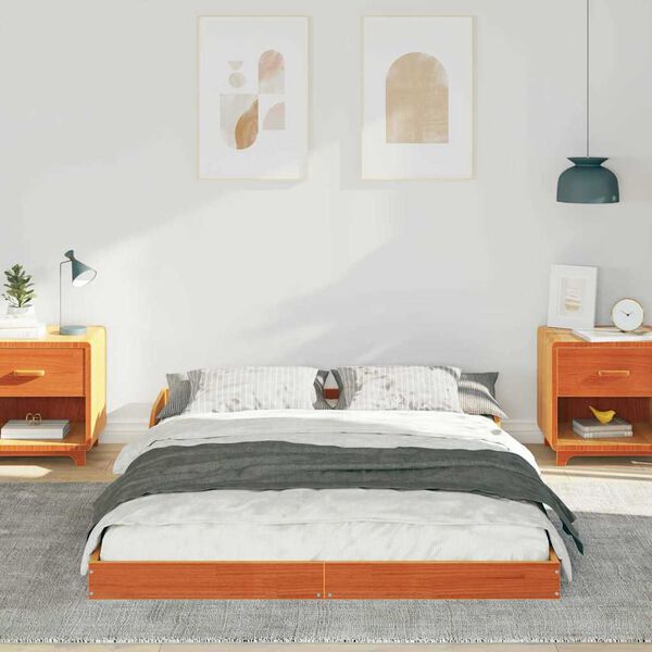 vidaXL &Aacute;gykeret Faggy&uacute; barna 140 x 190 cm T&ouml;m&ouml;r fenyőfa