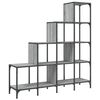 vidaXL sz&uuml;rke sonoma szerelt fa &eacute;s f&eacute;m k&ouml;nyvszekr&eacute;ny 122 x 30 x 132 cm