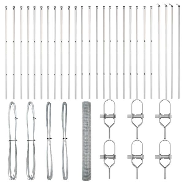 vidaXL Ker&iacute;t&eacute;soszlop Ez&uuml;st 50 x 1,4 m (19 x 19 mm h&aacute;l&oacute;s) Ac&eacute;l