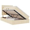 vidaXL &Aacute;gy t&aacute;rol&oacute;val &eacute;s matraccal fejt&aacute;ml&aacute;val Kr&eacute;m 120 x 200 cm sz&ouml;vet