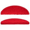 vidaXL 15 db piros, f&eacute;lk&ouml;r alak&uacute; l&eacute;pcsőszőnyeg 56 x 17 x 3 cm
