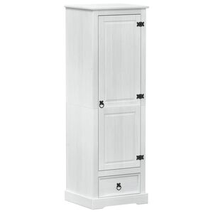 vidaXL Szekr&eacute;nyek fi&oacute;kkal ajt&oacute;val Feh&eacute;r 55 x 50 x 170 cm T&ouml;m&ouml;r fenyőfa