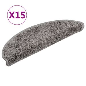 vidaXL 15 db sz&uuml;rke f&eacute;lk&ouml;r alak&uacute; l&eacute;pcsőszőnyeg 56 x 17 x 3 cm