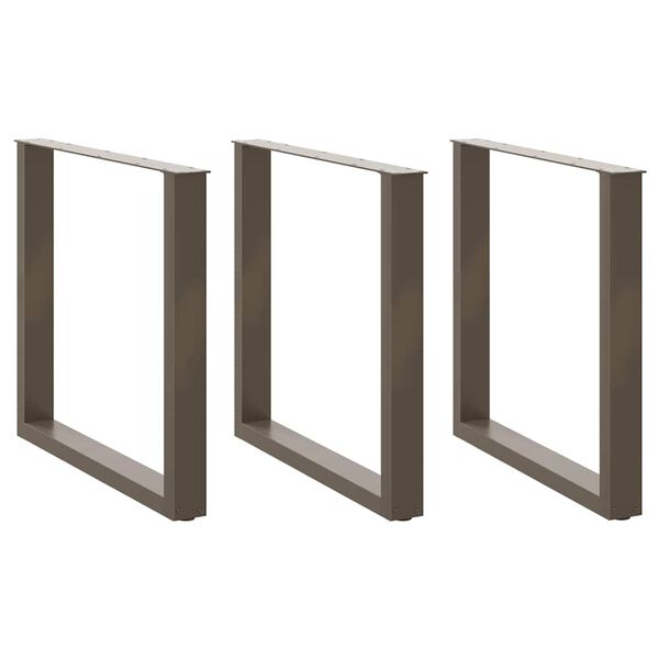 vidaXL 3 db U alak&uacute; &eacute;tkezőasztal l&aacute;b nat&uacute;r ac&eacute;l 80x(72-73) cm