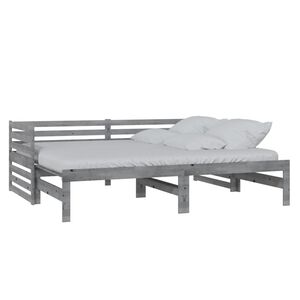 vidaXL sz&uuml;rke t&ouml;m&ouml;r fenyőfa kih&uacute;zhat&oacute; kanap&eacute;&aacute;gy 2 x (90 x 200) cm