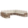vidaXL Kerti Kanap&eacute; Szett 11 pcs Beige &eacute;s Kr&eacute;msz&iacute;nű polirattan