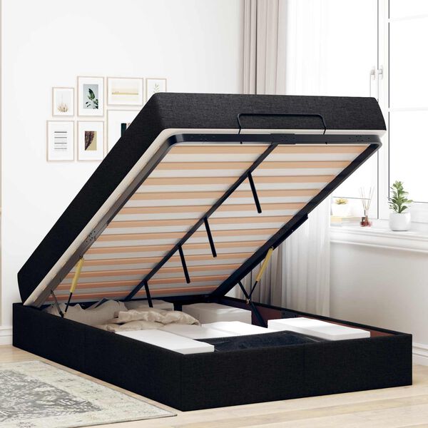 vidaXL &Aacute;gykeret matraccal matracmal 2 pcs Fekete sz&ouml;vet