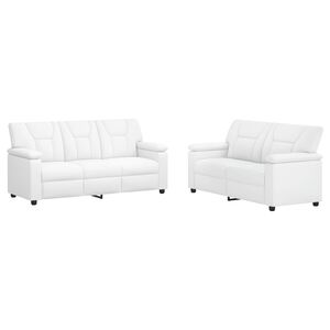 vidaXL Kanap&eacute; Szett 2 pcs Feh&eacute;r Műbőr