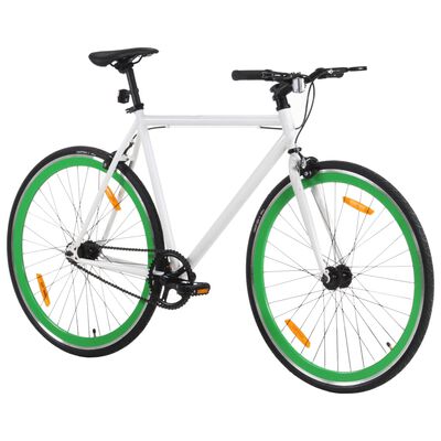 vidaXL fehér és zöld örökhajtós kerékpár 700c 59 cm