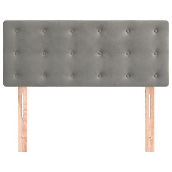 vidaXL világosszürke bársony fejtámla 90x5x78/88 cm