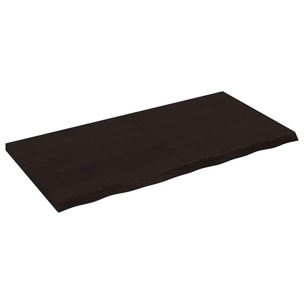 vidaXL s&ouml;t&eacute;tbarna kezelt t&ouml;m&ouml;r t&ouml;lgyfa fali polc 120 x 60 x (2-4) cm