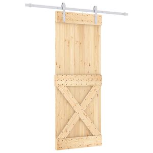 vidaXL Cs&uacute;sz&oacute; ajt&oacute; 80 x 210 cm Szil&aacute;rd Fenyőfa (Nem Kezelt)