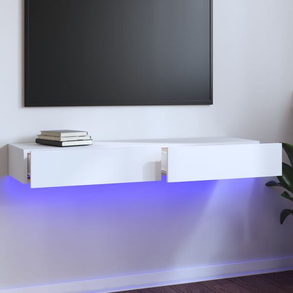 vidaXL feh&eacute;r TV-szekr&eacute;ny LED-vil&aacute;g&iacute;t&aacute;ssal 120 x 35 x 15,5 cm
