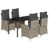 vidaXL 5r&eacute;szes vil&aacute;gossz&uuml;rke polyrattan kerti &eacute;tkezőgarnit&uacute;ra p&aacute;rn&aacute;val