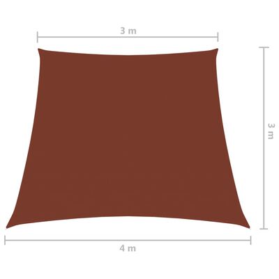 vidaXL terrakotta trapéz alakú oxford szövet napvitorla 3/4 x 3 m