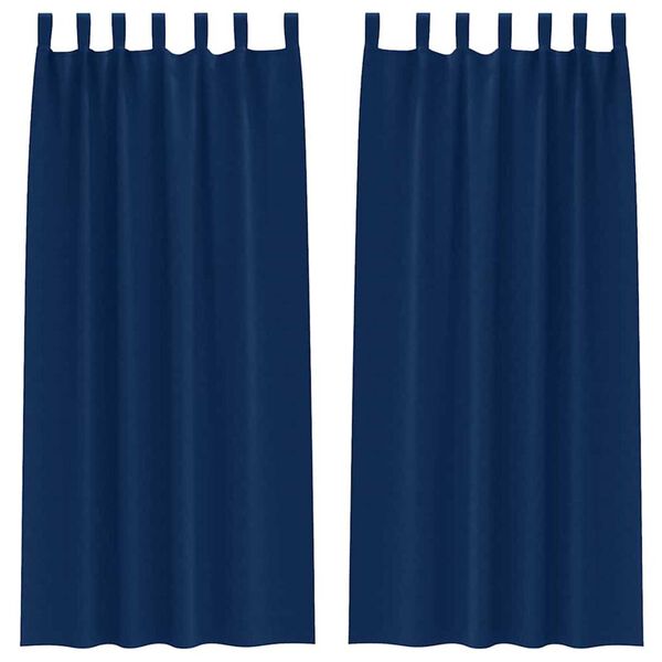 vidaXL Fekete F&uuml;gg&ouml;ny Gyűrűkkel 2 pcs S&ouml;t&eacute;t k&eacute;k 225 x 140 cm