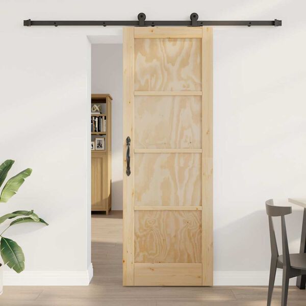 vidaXL Cs&uacute;sz&oacute; ajt&oacute; ORKDAL Barna 73,5 x 211 cm T&ouml;m&ouml;r fenyőfa