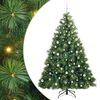 vidaXL Mű kar&aacute;csonyfa 300 LED-del &aacute;llv&aacute;nnyal Z&ouml;ld 210 cm PE &eacute;s PVC