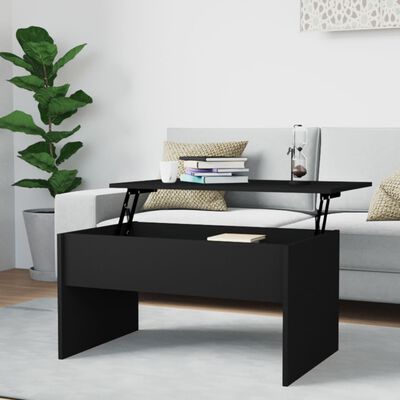 vidaXL fekete szerelt fa dohányzóasztal 80 x 50,5 x 41,5 cm