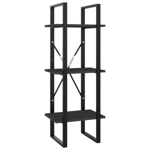 vidaXL 3-szintes sz&uuml;rke szerelt fa k&ouml;nyvszekr&eacute;ny 40 x 30 x 105 cm